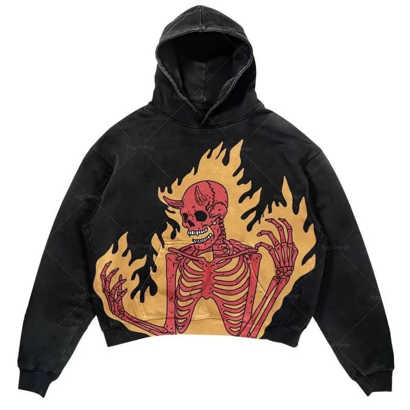 89 design thick skull hoodies