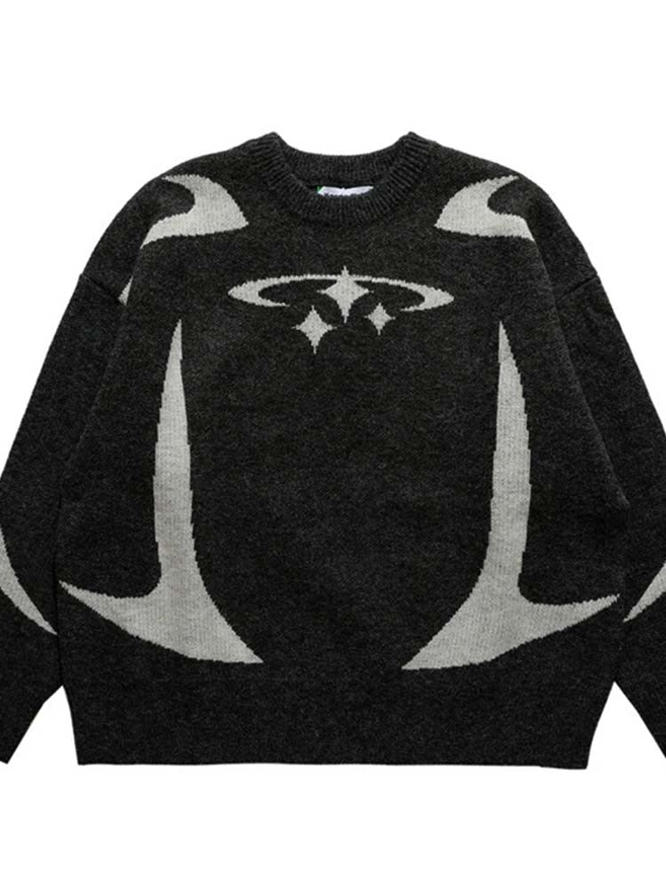 89 Vintage Knitted Star Fluffy Crew
